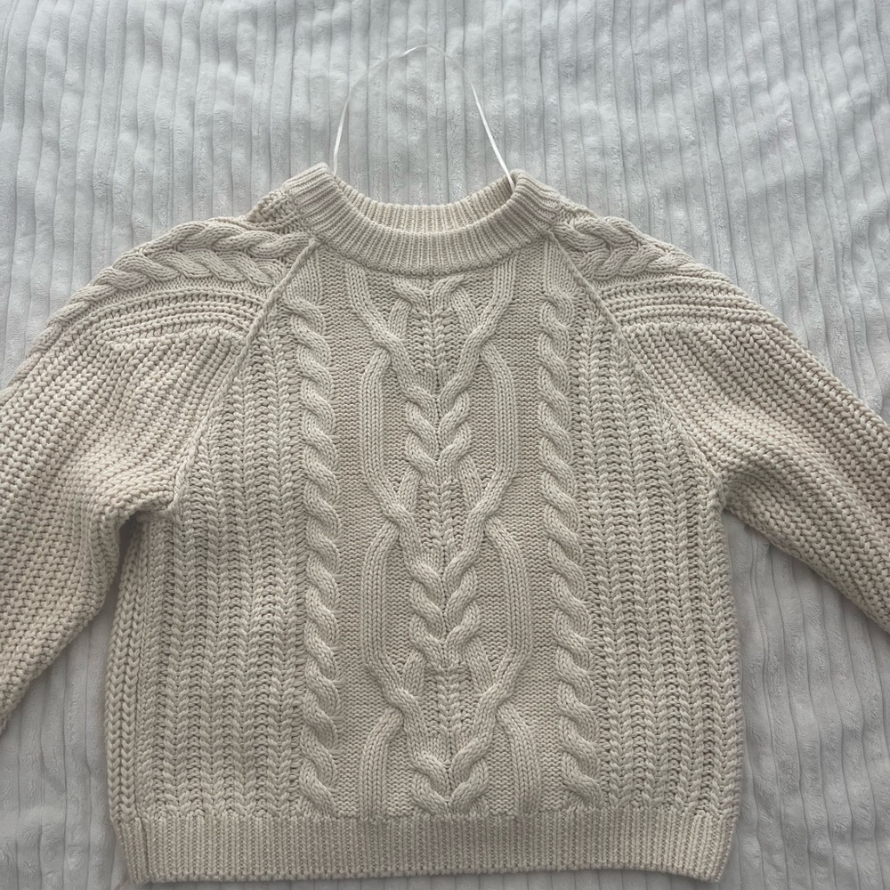 Free People Cable Knit Sweater - Cream